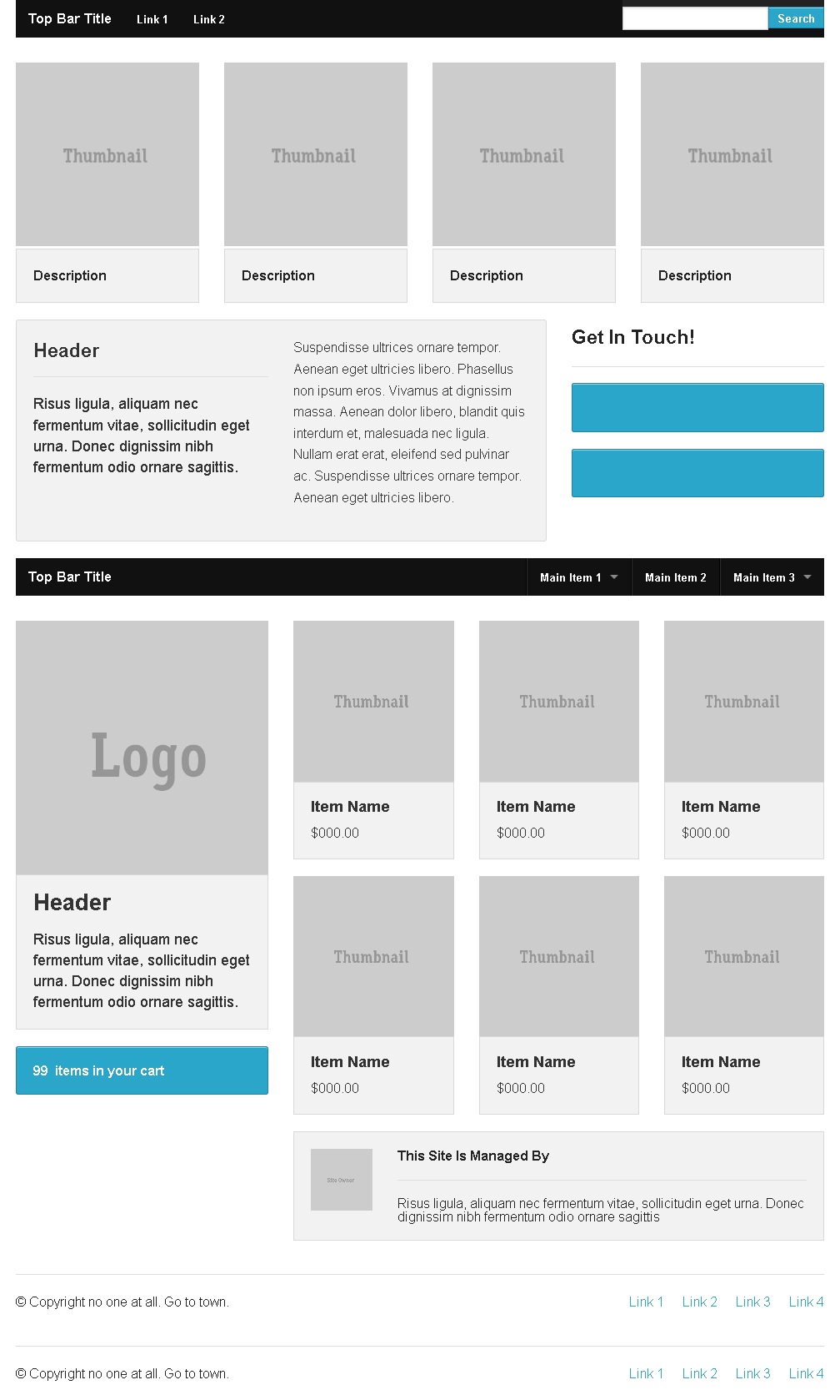 Zurb Foundation Framework - Game Site Layout 2