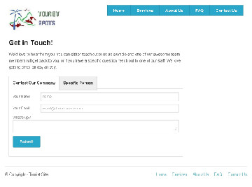 Zurb Foundation Framework - Tourist Spot Contact Us Page Layout