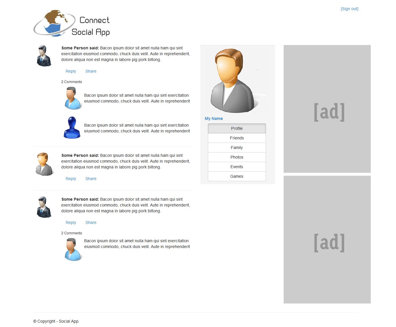 Twitter Bootstrap Social App Website Home Page